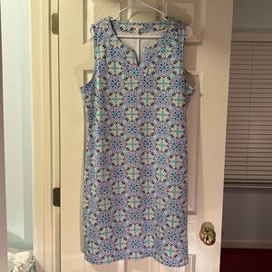 Talbots Blue and Yellow Patterned Dress